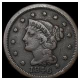 1846 Braided Hair Large Cent LIGHTLY CIRCULATED
