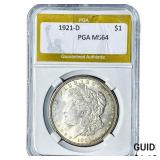 1921-D Morgan Silver Dollar PGA MS64