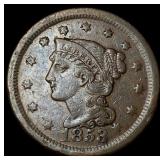 1853 Braided Hair Large Cent NEARLY UNCIRCULATED