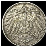 1914F German Empire Copper Nickel 10 Pfennig