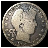 1892 Silver Half Dollar (Barber) NICELY CIRCULATED