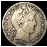 1911-D Silver Barber Half Dollar LIGHTLY CIRCULATE