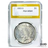 1922-S Silver Peace Dollar PGA MS64