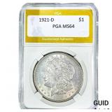1921-D Morgan Silver Dollar PGA MS64
