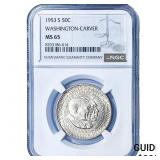 1953-S Washington Carver Half Dollar NGC MS65