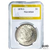 1878--S Morgan Silver Dollar PGA MS64
