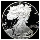 2002-W 1 oz Silver American Eagle Proof GEM PROOF