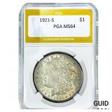 1921-S Morgan Silver Dollar PGA MS64