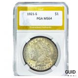 1921-S Morgan Silver Dollar PGA MS64