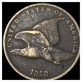 1858 Copper-Nickel Flying Eagle Cent NICELY CIRCUL