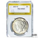 1927-D Silver Peace Dollar PGA MS63