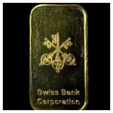 Swiss Bank Corporation 1/3 oz Gold Bar .9999 HIGH