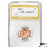 1937-D Wheat Cent PGA MS68 Red