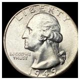1949-S Silver Washington Quarter CHOICE BU