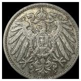 1900D Germany Empire Copper Nickel 10 Pfennig