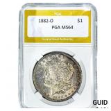 1882-O Morgan Silver Dollar PGA MS64