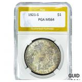 1921-S Morgan Silver Dollar PGA MS64