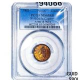1863 Patriotic Army&Navy Copper Token PCGS MS65 RD