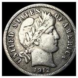 1912-S Silver Barber Dime LIGHTLY CIRCULATED