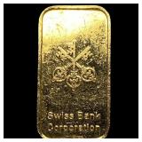 Swiss Bank Corporation 1/3 oz Gold Bar .9999 HIGH