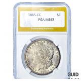 1885-CC Morgan Silver Dollar PGA MS63
