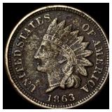 1863 Copper-Nickel Indian Head Cent NICELY CIRCULA