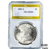 1881-S Morgan Silver Dollar PGA MS64