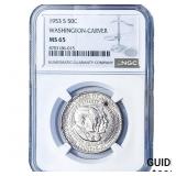1953 Washington Carver Half Dollar NGC MS65