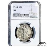 1916-D Walking Liberty Half Dollar NGC F12