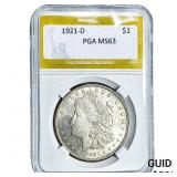 1921-D Morgan Silver Dollar PGA MS63