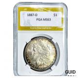 1887-O Morgan Silver Dollar PGA MS63