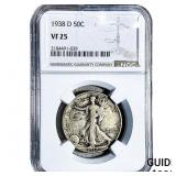 1938-D Walking Liberty Half Dollar NGC VF25