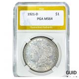 1921-D Morgan Silver Dollar PGA MS64