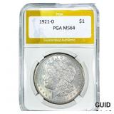 1921-D Morgan Silver Dollar PGA MS64