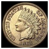 1863 Copper-Nickel Indian Head Cent CLOSELY UNCIRC