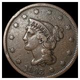 1843 Braided Hair Large Cent ABOUT UNCIRCULATED