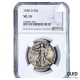 1938-D Walking Liberty Half Dollar NGC VG10