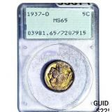1937-D Buffalo Nickel ANACS MS65