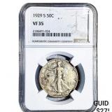 1929-S Walking Liberty Half Dollar NGC VF35