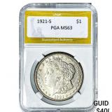 1921-S Morgan Silver Dollar PGA MS63