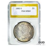 1882-S Morgan Silver Dollar PGA MS64