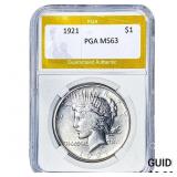 1921 Silver Peace Dollar PGA MS63