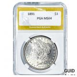 1891 Morgan Silver Dollar PGA MS64