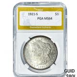 1921-S Morgan Silver Dollar PGA MS64