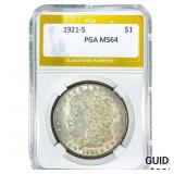 1921-S Morgan Silver Dollar PGA MS64