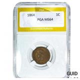 1864 Indian Head Cent PGA MS64