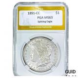 1891-CC Morgan Silver Dollar PGA MS63