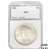 1925 Silver Peace Dollar PCI MS67