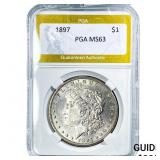1897 Morgan Silver Dollar PGA MS63