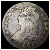 1808 Capped Bust Half Dollar LIGHTLY CIRCULATED